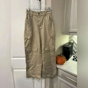Banana Republic High-rise Cargo Wide Leg Pants Women's Size 2 Beige Tan